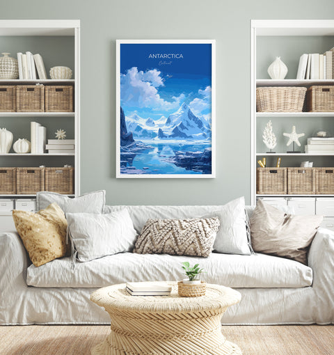 Antarctica Travel Print, Travel Poster of Antarctica, Antarctica Gift, Antarctica Art Gift, Wall Art Print