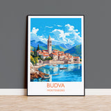 Budva Travel Poster, Budva Travel Print, Montenegro Art Gift, Europe Art, Budva Gift, Wall Art Print NQ Media Designs