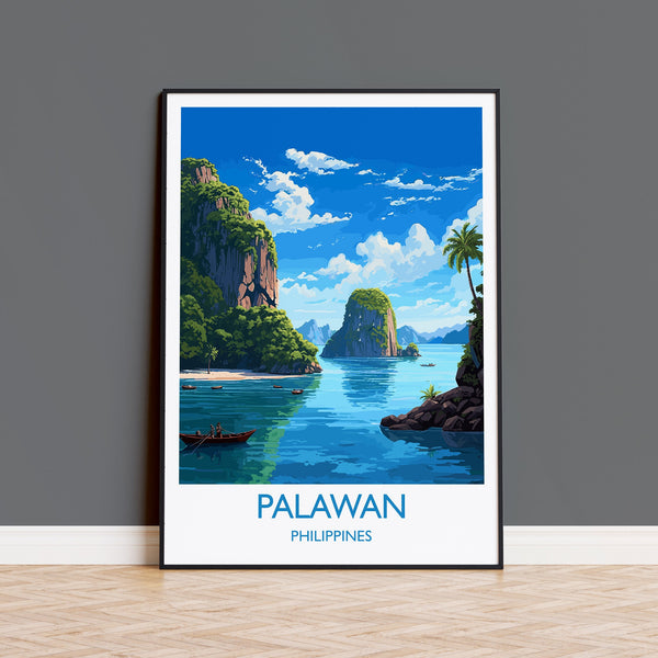 Palawan Travel Print, Travel Poster of Palawan, PalawanGift,Philippines Art Gift,Wall Art Print