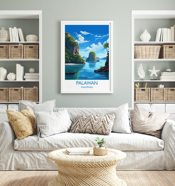 Palawan Travel Print, Travel Poster of Palawan, PalawanGift,Philippines Art Gift,Wall Art Print