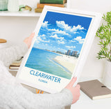 Clearwater Travel Print, Travel Poster of Clearwater, Clearwater Gift,Florida Art Gift,USA Wall Art Print NQ Media Designs