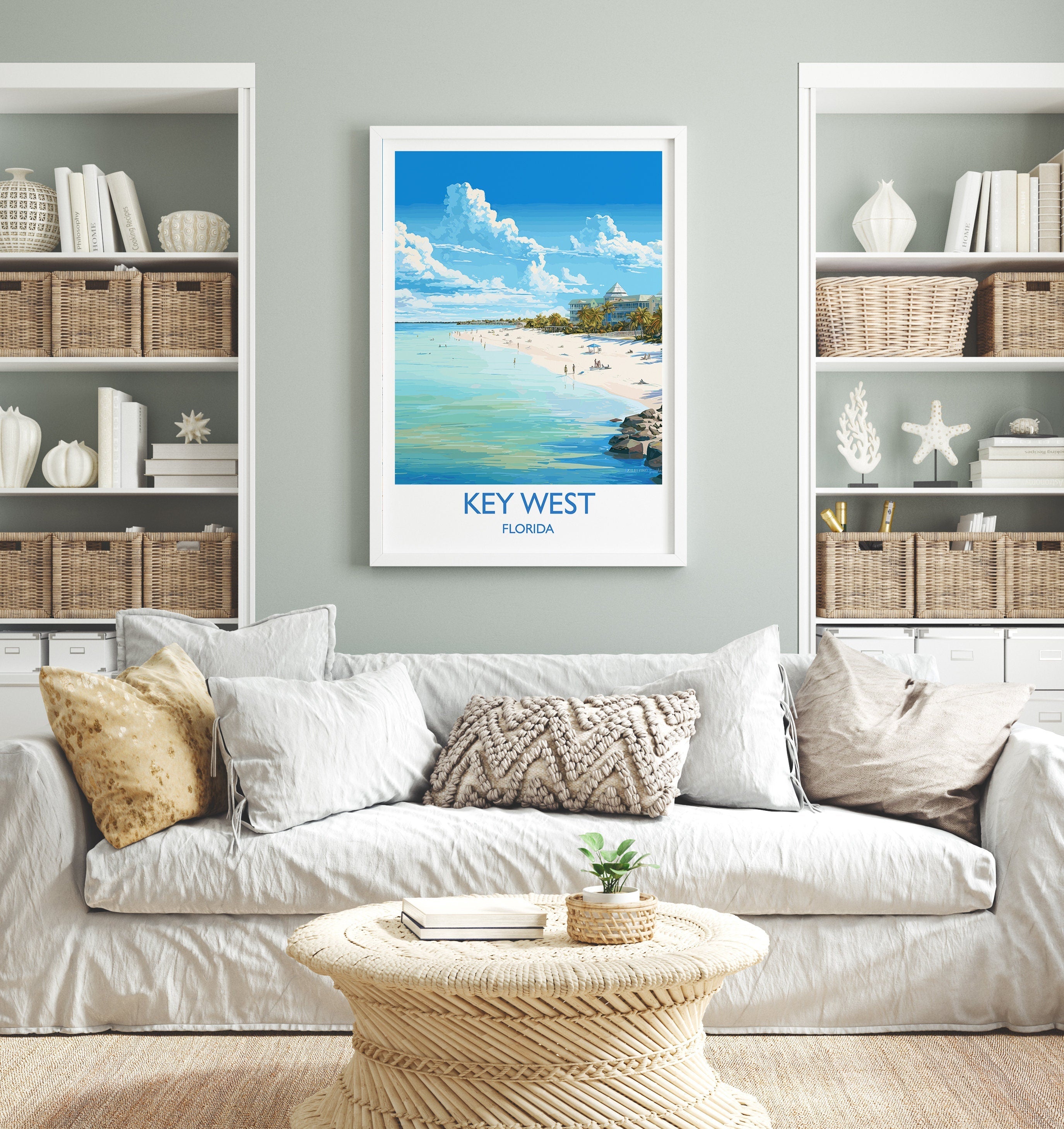 Key West Travel Print, Travel Poster of Key West , Key West Gift,Florida Art Gift,USA Wall Art Print NQ Media Designs