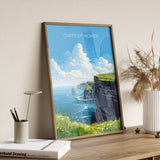 Cliffs of Moher Print, Travel Poster of Cliffs of Moher, Cliffs of Moher Gift, Ireland Art Gift, Travel Gift NQ Media Designs