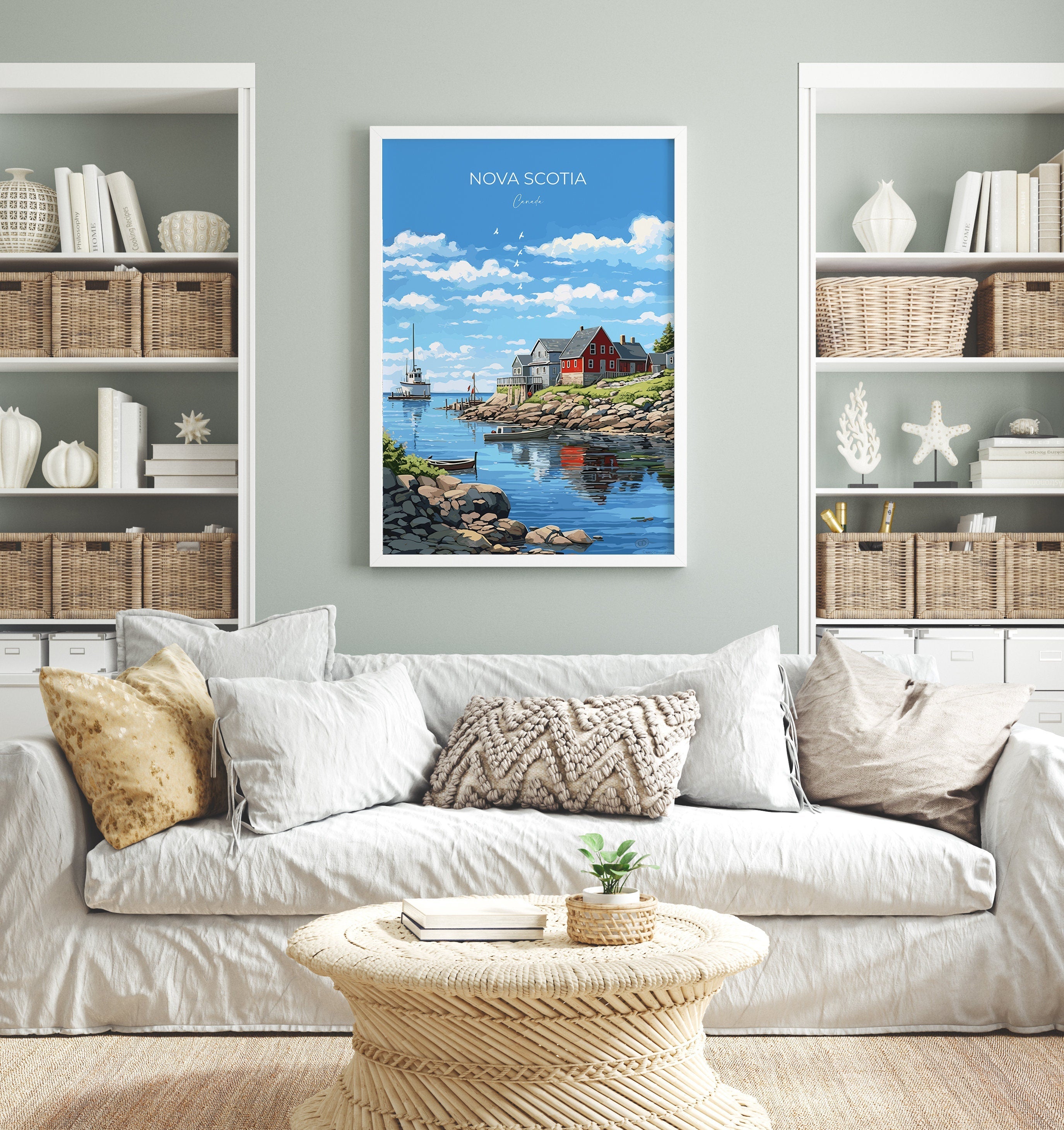 Nova Scotia Print, Travel Poster of Nova Scotia, Nova Scotia Gift, Canada Art Gift, Travel Gift NQ Media Designs