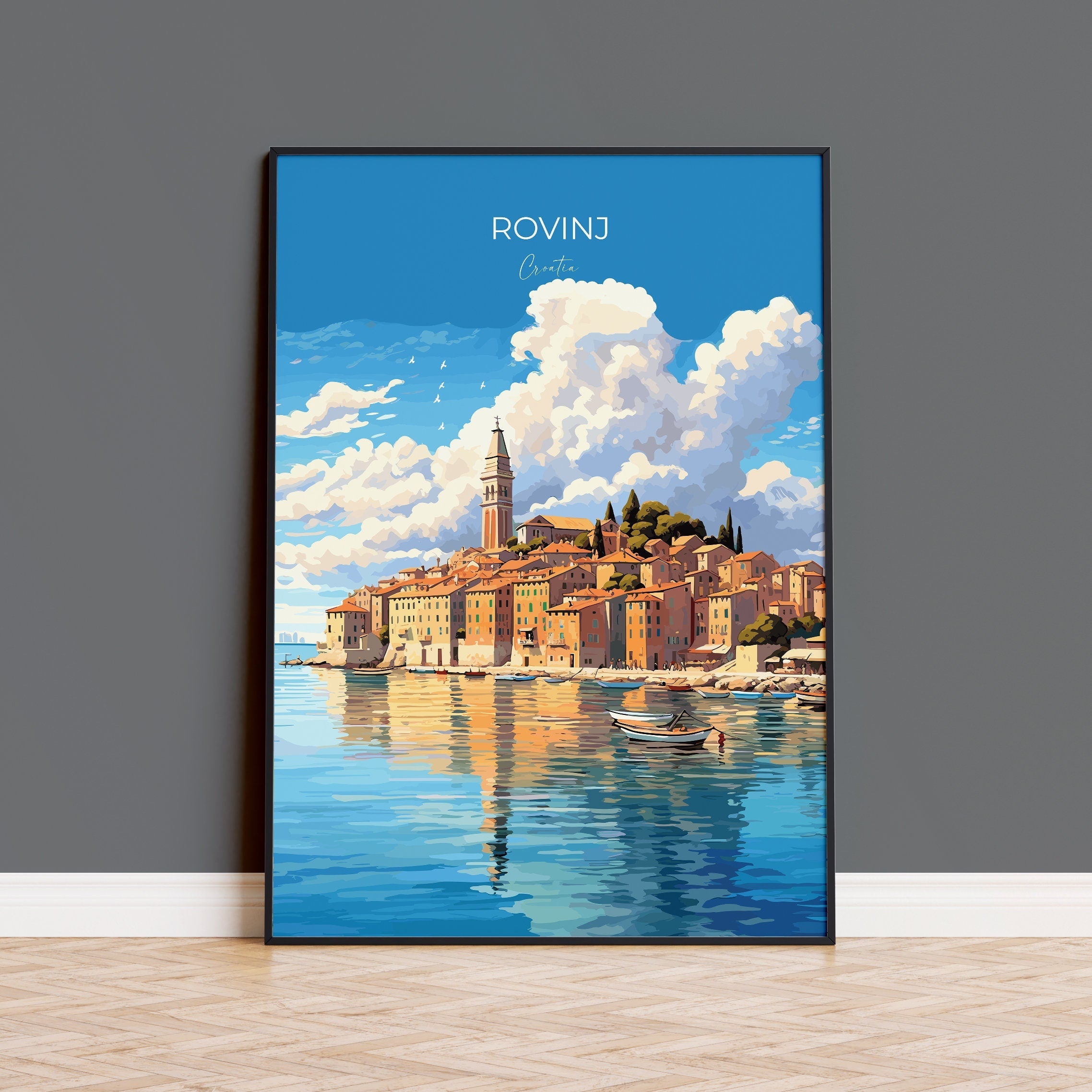 Rovinj Travel Print, Travel Poster of Rovinj, Croatia, Rovinj Art, Rovinj Gift, Wall Art Print NQ Media Designs