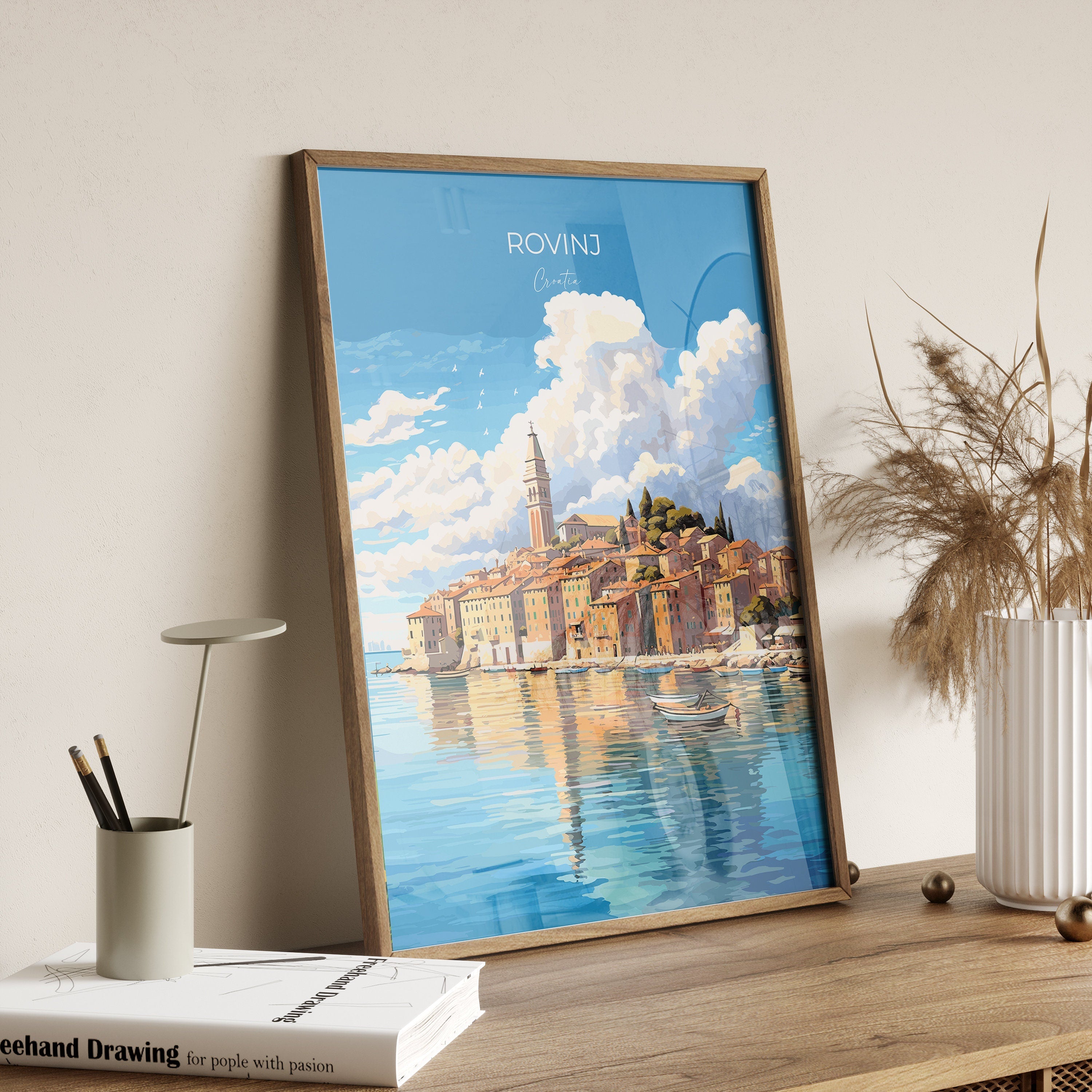 Rovinj Travel Print, Travel Poster of Rovinj, Croatia, Rovinj Art, Rovinj Gift, Wall Art Print NQ Media Designs