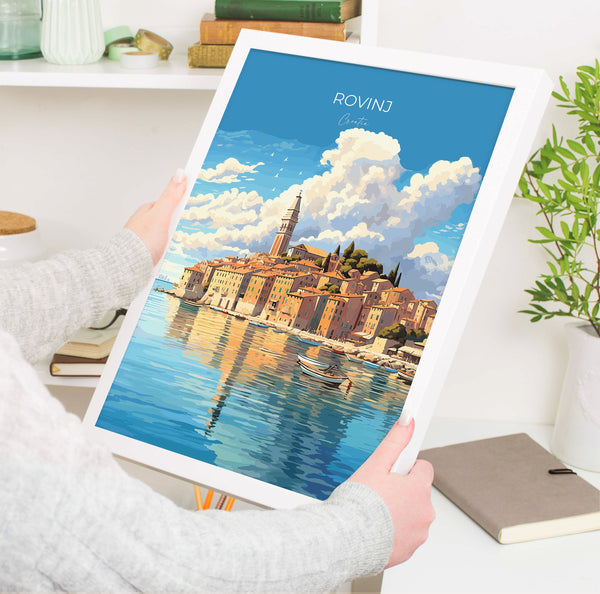 Rovinj Travel Print, Travel Poster of Rovinj, Croatia, Rovinj Art, Rovinj Gift, Wall Art Print