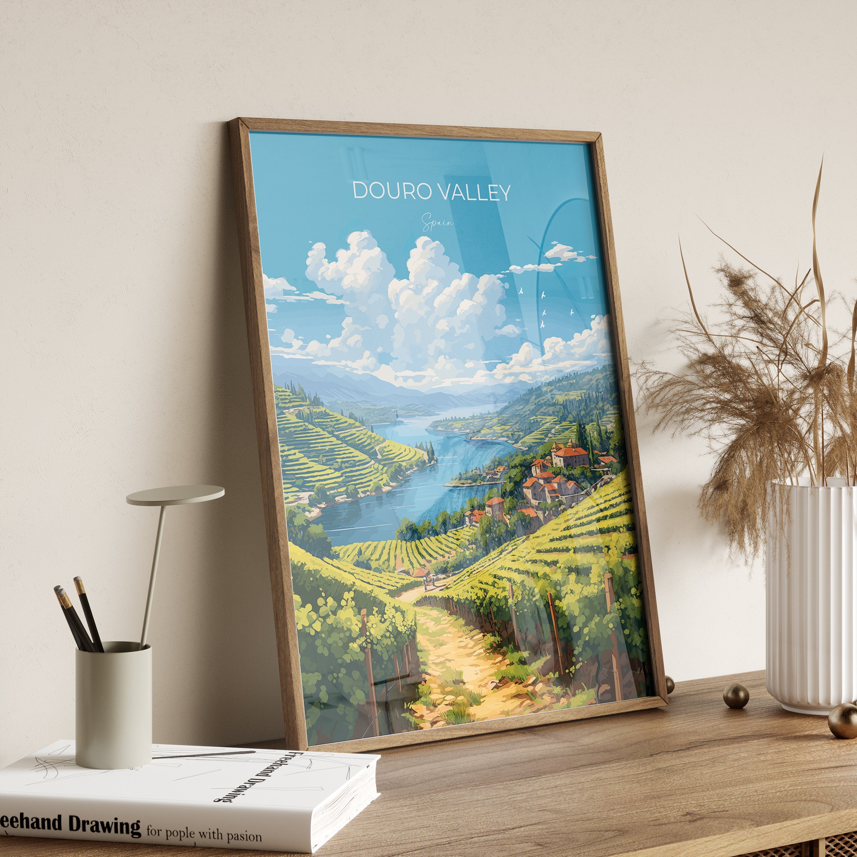 Douro Valley Print, Travel Poster of Douro Valley, Spain, Wine Region Art, Douro Valley Gift, Wall Art Print NQ Media Designs