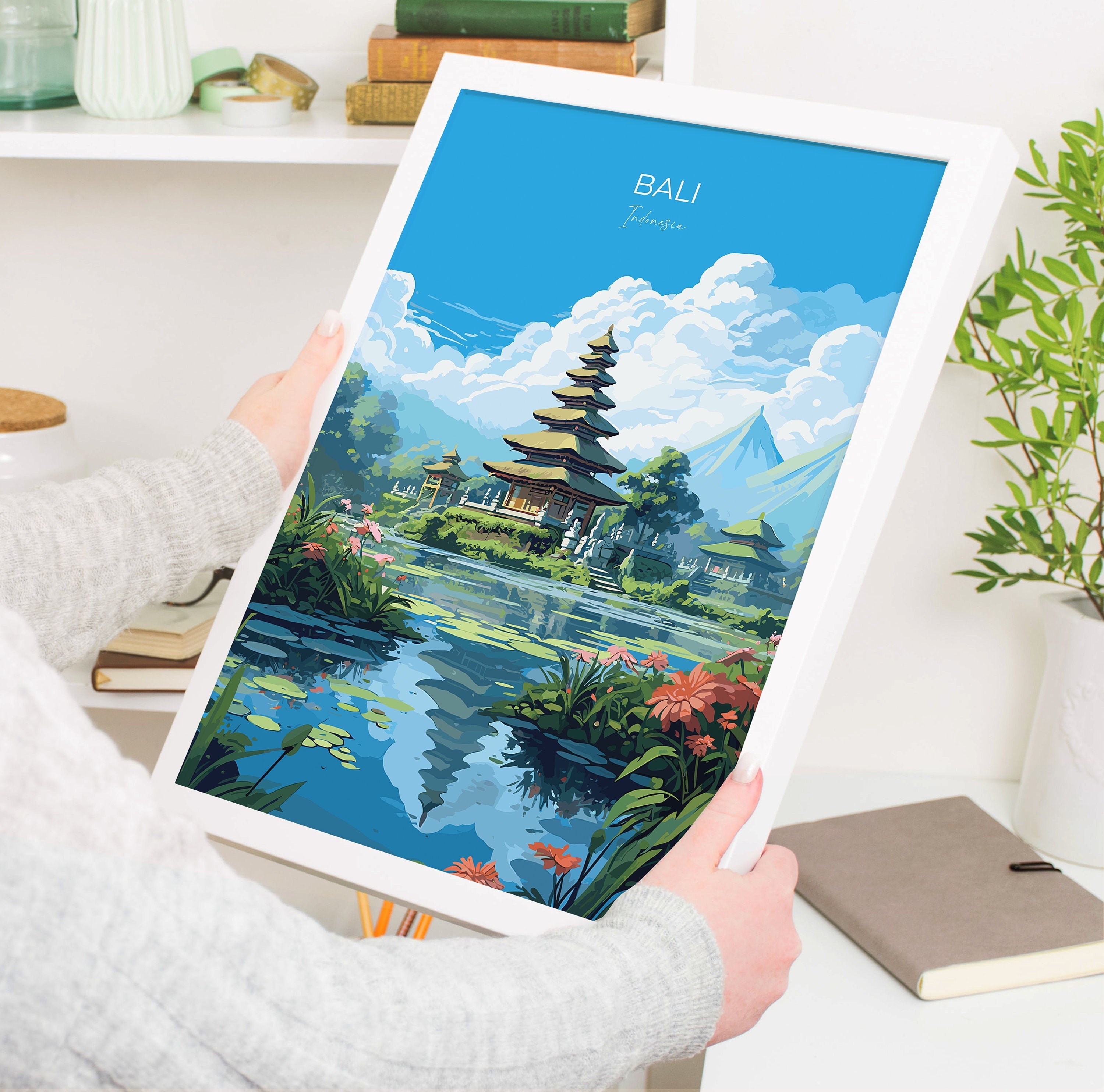 Bali Travel Print, Travel Poster of Bali, Indonesia, Bali Gift, Wall Art Print NQ Media Designs