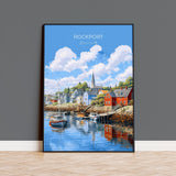 Rockport Poster, Travel Print of Rockport, Massachusetts Wall Art, Rockport Gift, USA, Travel Gift NQ Media Designs