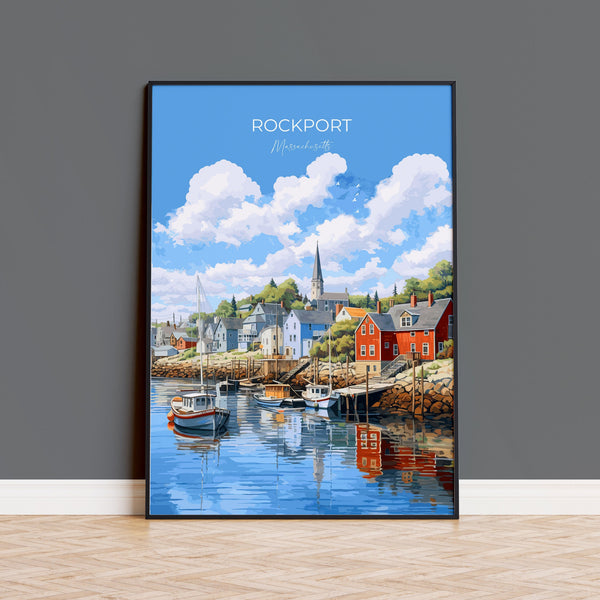 Rockport Poster, Travel Print of Rockport, Massachusetts Wall Art, Rockport Gift, USA, Travel Gift