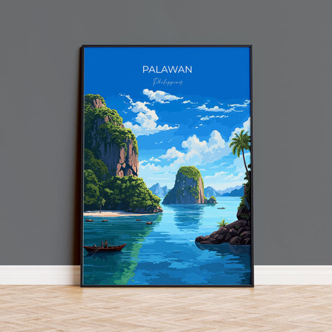 Palawan Travel Print, Travel Poster of Palawan, Palawan  Gift,  Philippines Art Gift,  Wall Art Print