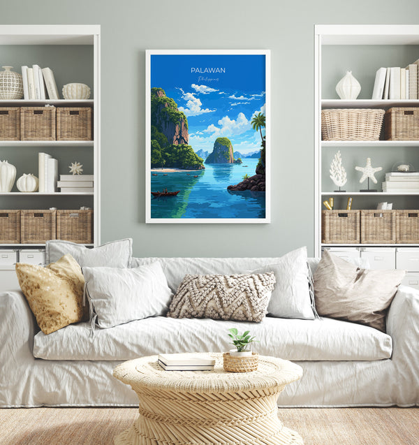 Palawan Travel Print, Travel Poster of Palawan, PalawanGift,Philippines Art Gift,Wall Art Print