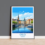 Oslo Poster, Travel Print of Oslo, Norway, Oslo Gift, Norway Wall Art, Travel Gift NQ Media Designs