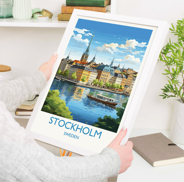 Stockholm Poster, Travel Print of Stockholm, Sweden, Stockholm Gift, Sweden Wall Art, Travel Gift