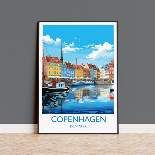 Copenhagen Poster, Travel Print of Copenhagen, Denmark, Copenhagen Gift, Denmark Wall Art, Travel Gift