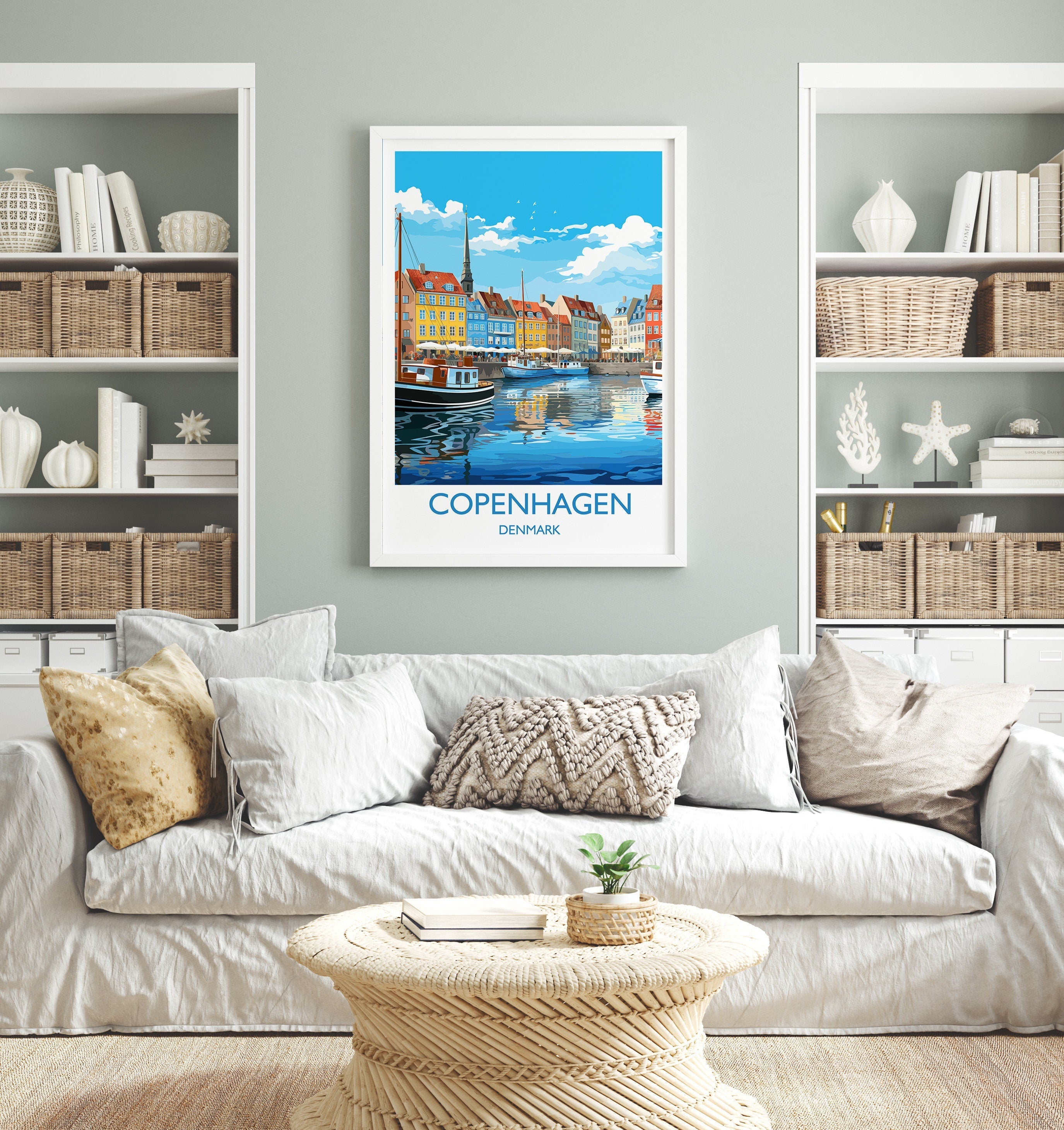 Copenhagen Poster, Travel Print of Copenhagen, Denmark, Copenhagen Gift, Denmark Wall Art, Travel Gift NQ Media Designs