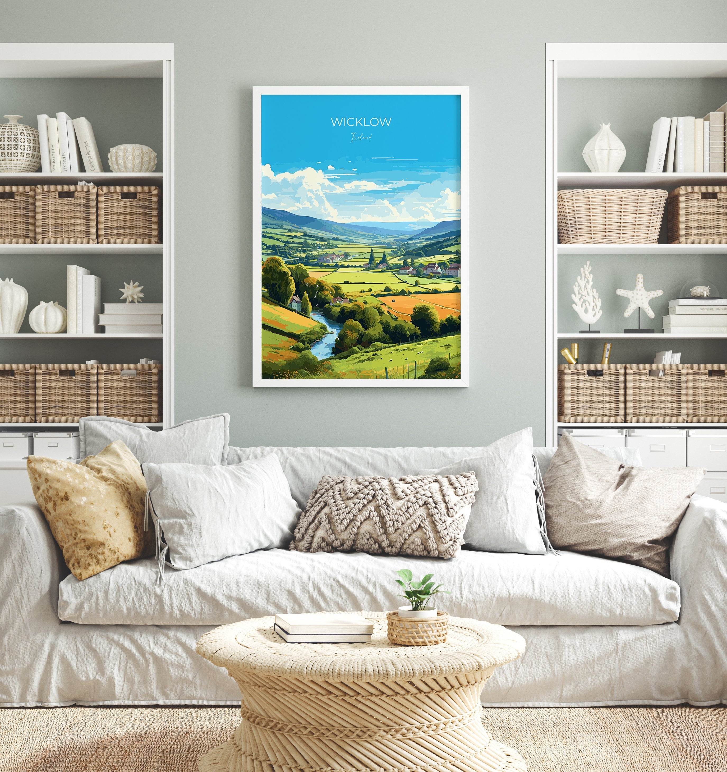 Wicklow Print, Travel Poster of Wicklow, Ireland, County Wicklow Art Gift, Ireland Gift Art, Landscape Wall Art Print NQ Media Designs