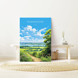 Pembrokeshire Print, Travel Poster of Pembrokeshire, Wales, Pembrokeshire Art Gift, Wales Gift Art, Landscape Wall Art Print NQ Media Designs