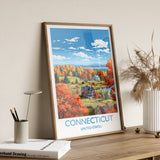 Connecticut Poster, Travel Print of Connecticut, Connecticut State, USA, Travel Gift NQ Media Designs