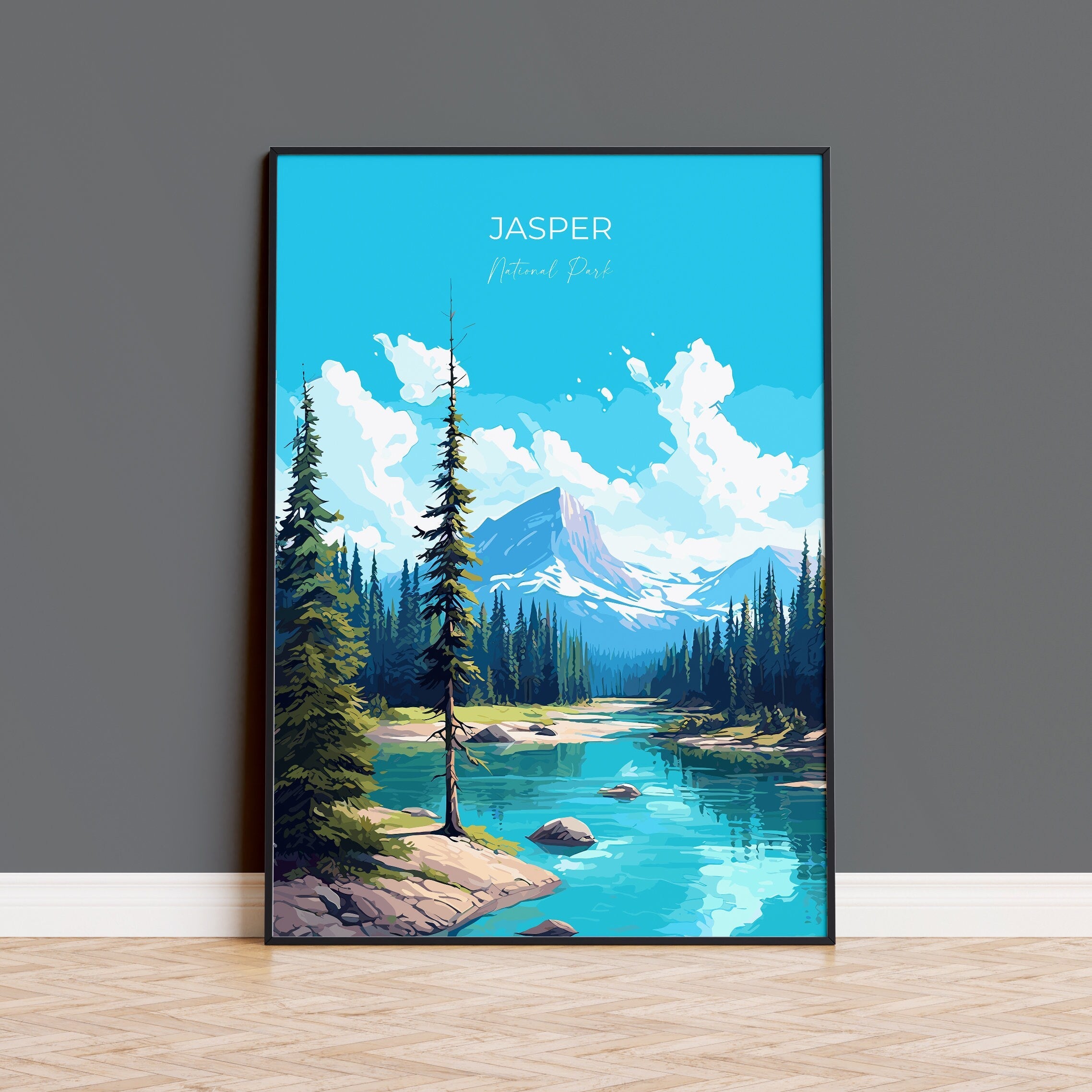 Jasper Print, Travel Poster of Jasper National Park, National Park, Jasper Gift, Canada Art Gift, Travel Gift NQ Media Designs