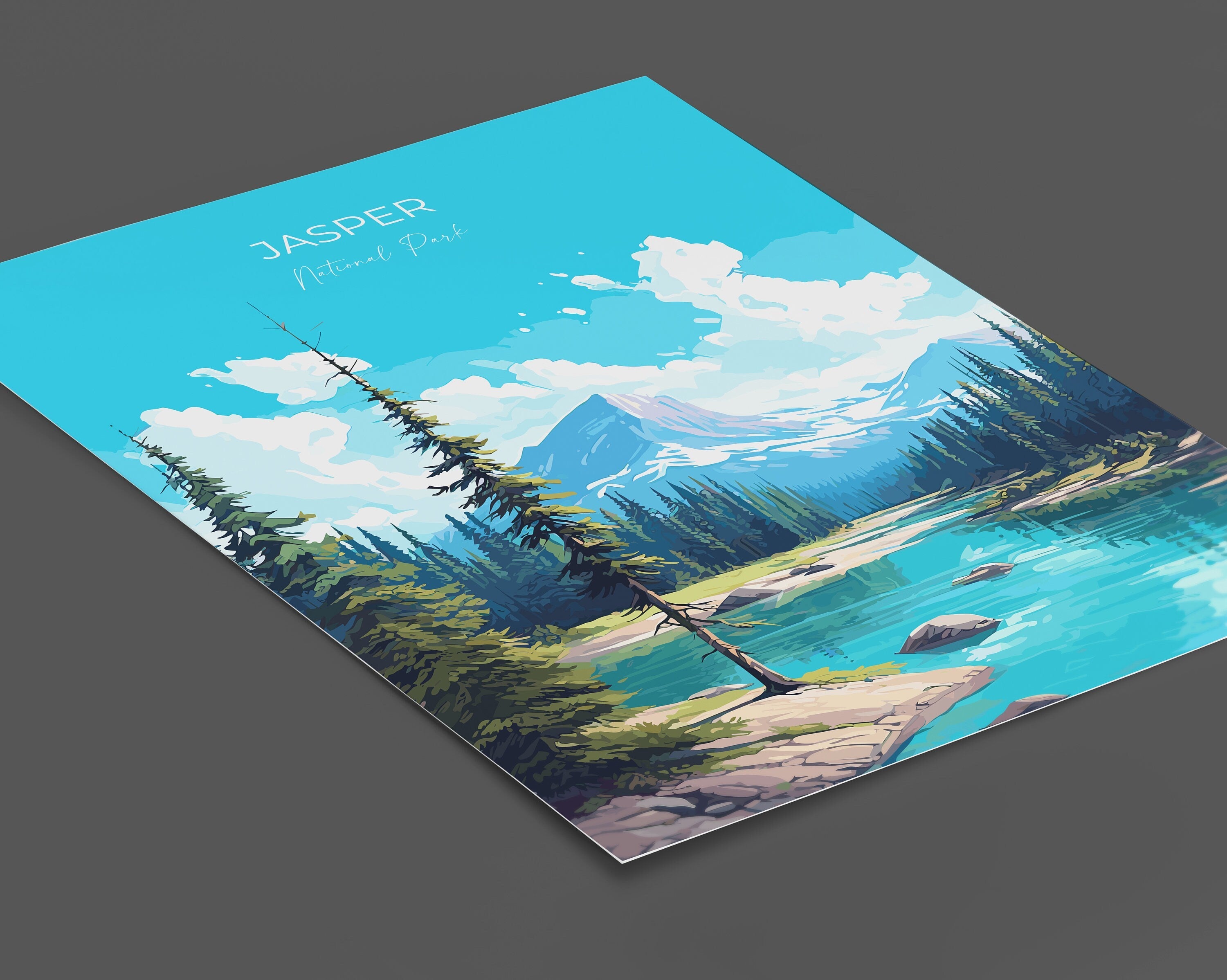 Jasper Print, Travel Poster of Jasper National Park, National Park, Jasper Gift, Canada Art Gift, Travel Gift NQ Media Designs