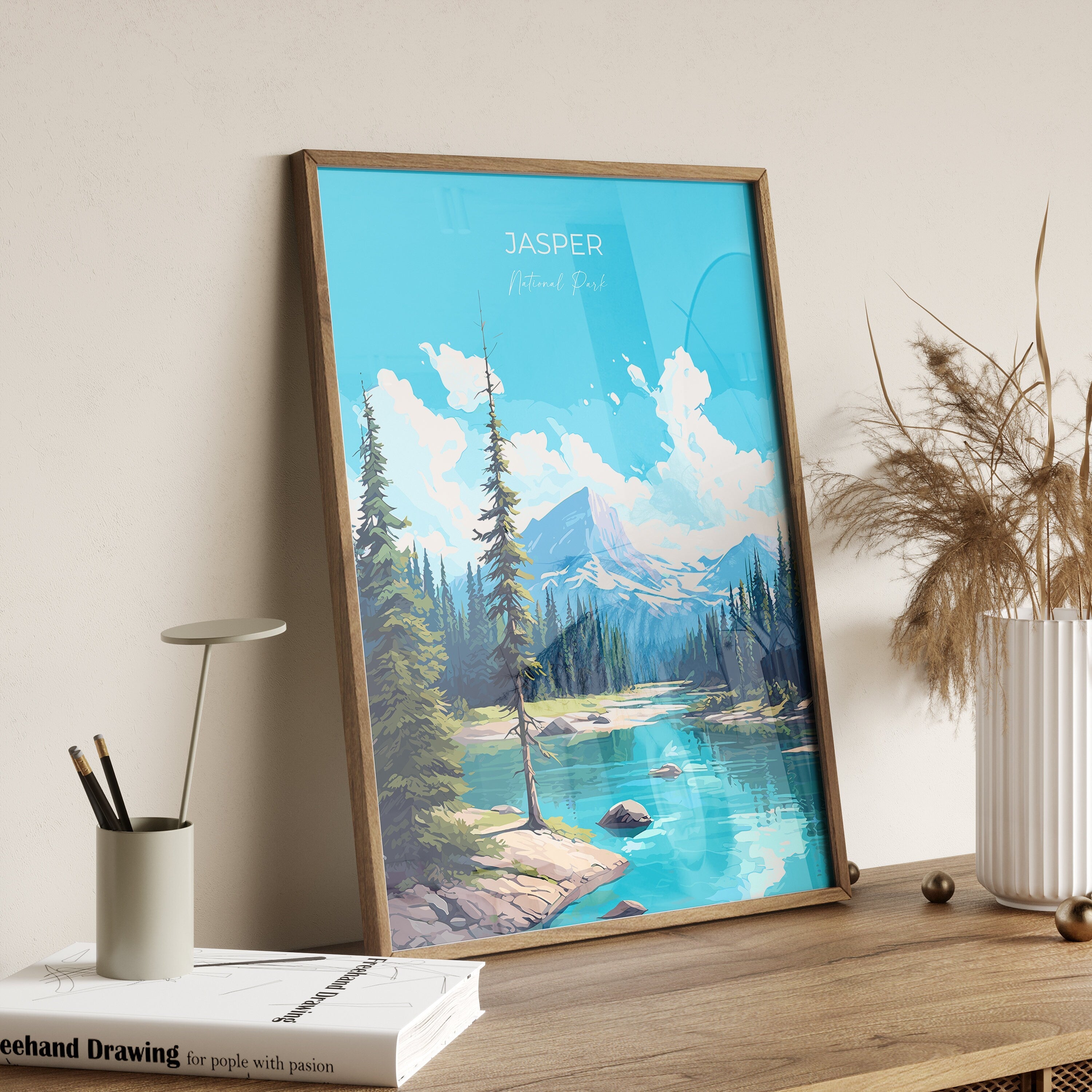 Jasper Print, Travel Poster of Jasper National Park, National Park, Jasper Gift, Canada Art Gift, Travel Gift NQ Media Designs