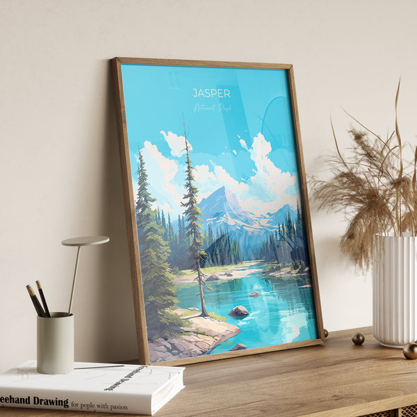 Jasper Print, Travel Poster of Jasper National Park, National Park, Jasper Gift, Canada Art Gift, Travel Gift