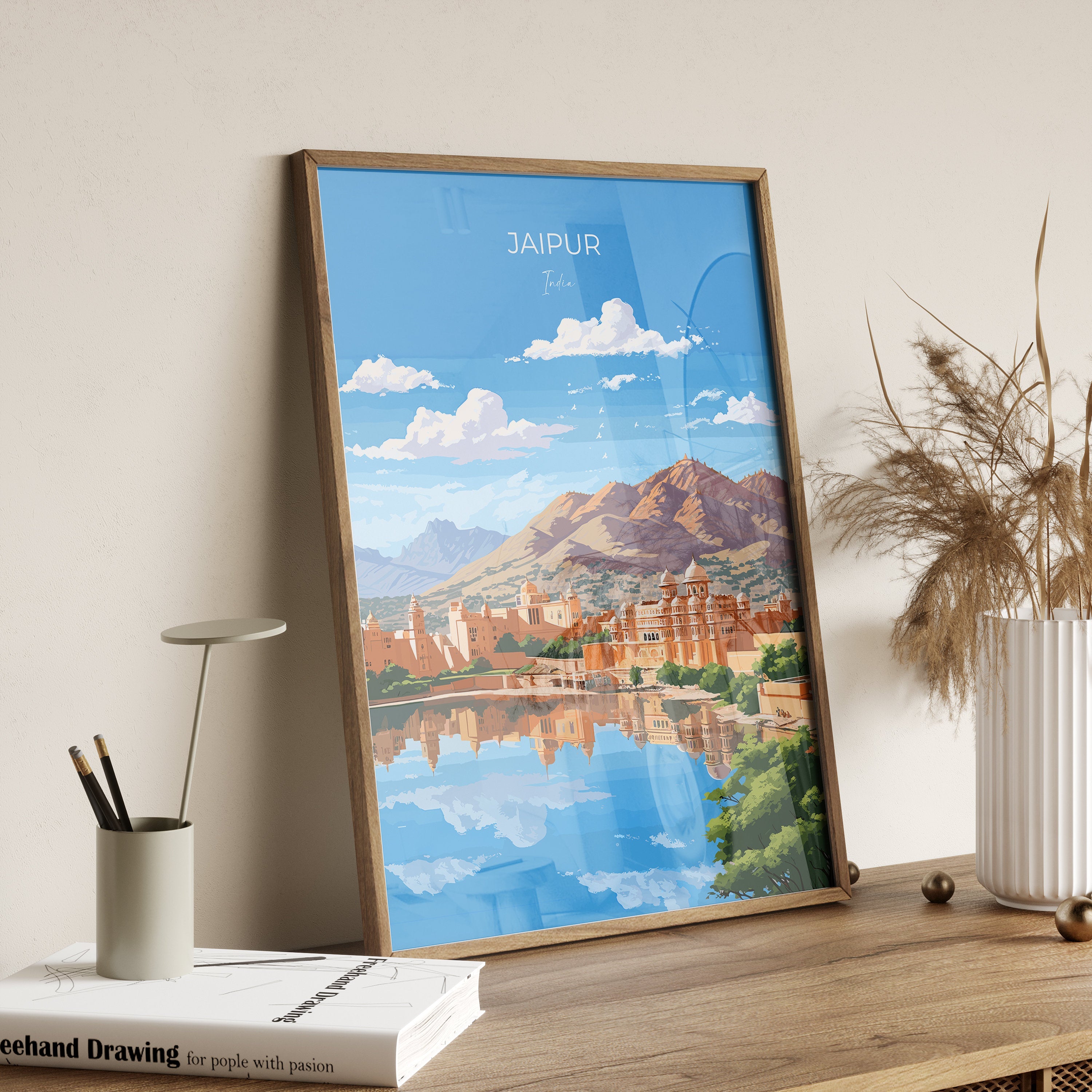 Jaipur Travel Print, Travel Poster of Jaipur, India, Jaipur Gift Art, India Gift, Wall Art Print NQ Media Designs