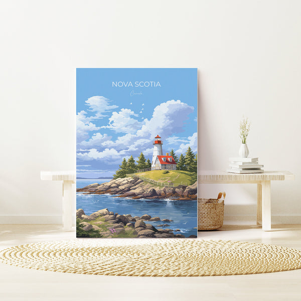 Nova Scotia Print, Travel Poster of Nova Scotia, Nova Scotia Gift, Canada Art Gift, Travel Gift