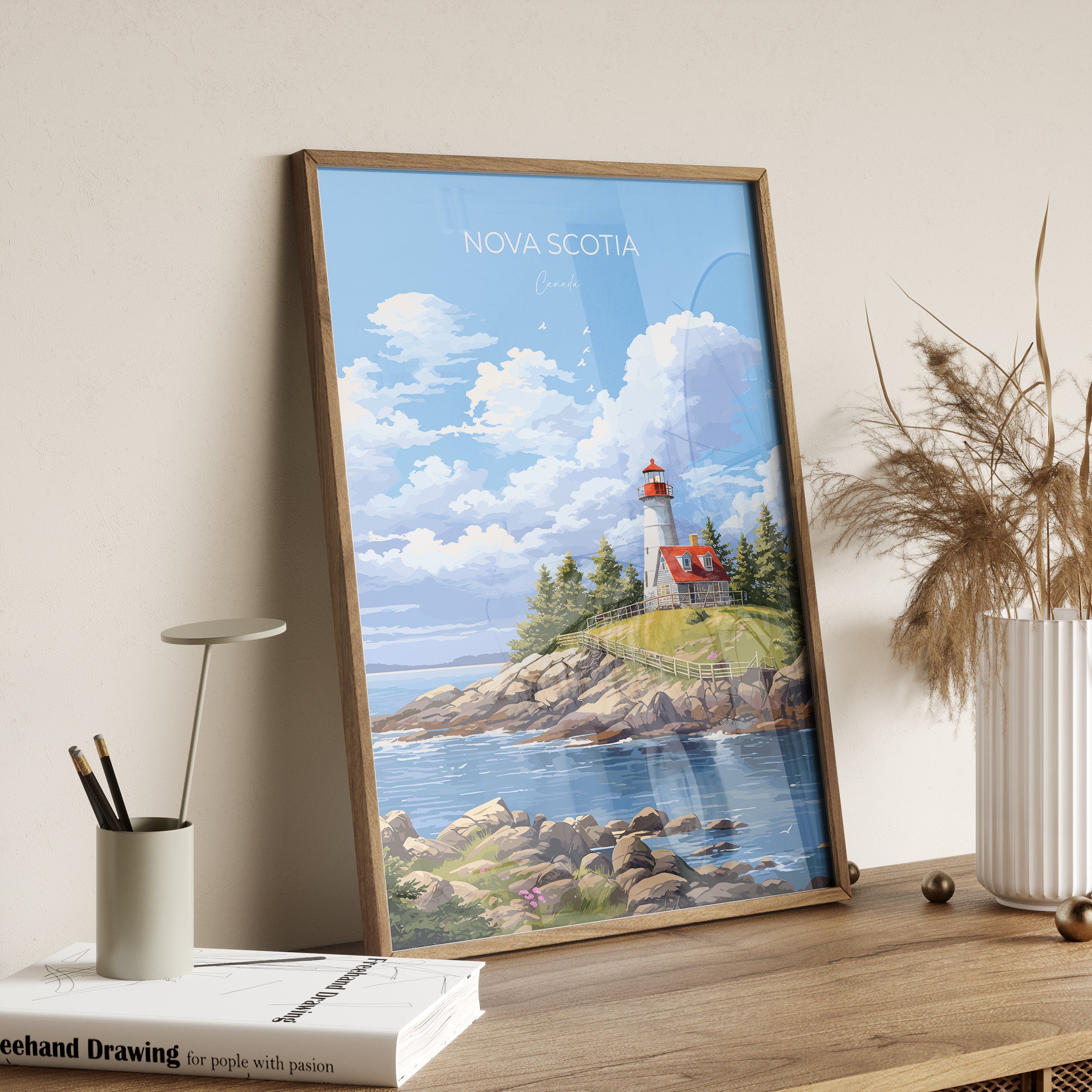 Nova Scotia Print, Travel Poster of Nova Scotia, Nova Scotia Gift, Canada Art Gift, Travel Gift NQ Media Designs