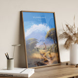 Kilimanjaro Print, Travel Poster of Mount Kilimanjaro, Tanzania, Kilimanjaro Gift, Wall Art, Travel Gift NQ Media Designs