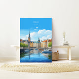 Oslo Travel Print, Travel Poster of Oslo, Norway, Oslo Gift, Norway Wall Art, Travel Gift NQ Media Designs