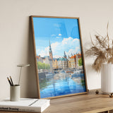 Oslo Travel Print, Travel Poster of Oslo, Norway, Oslo Gift, Norway Wall Art, Travel Gift NQ Media Designs