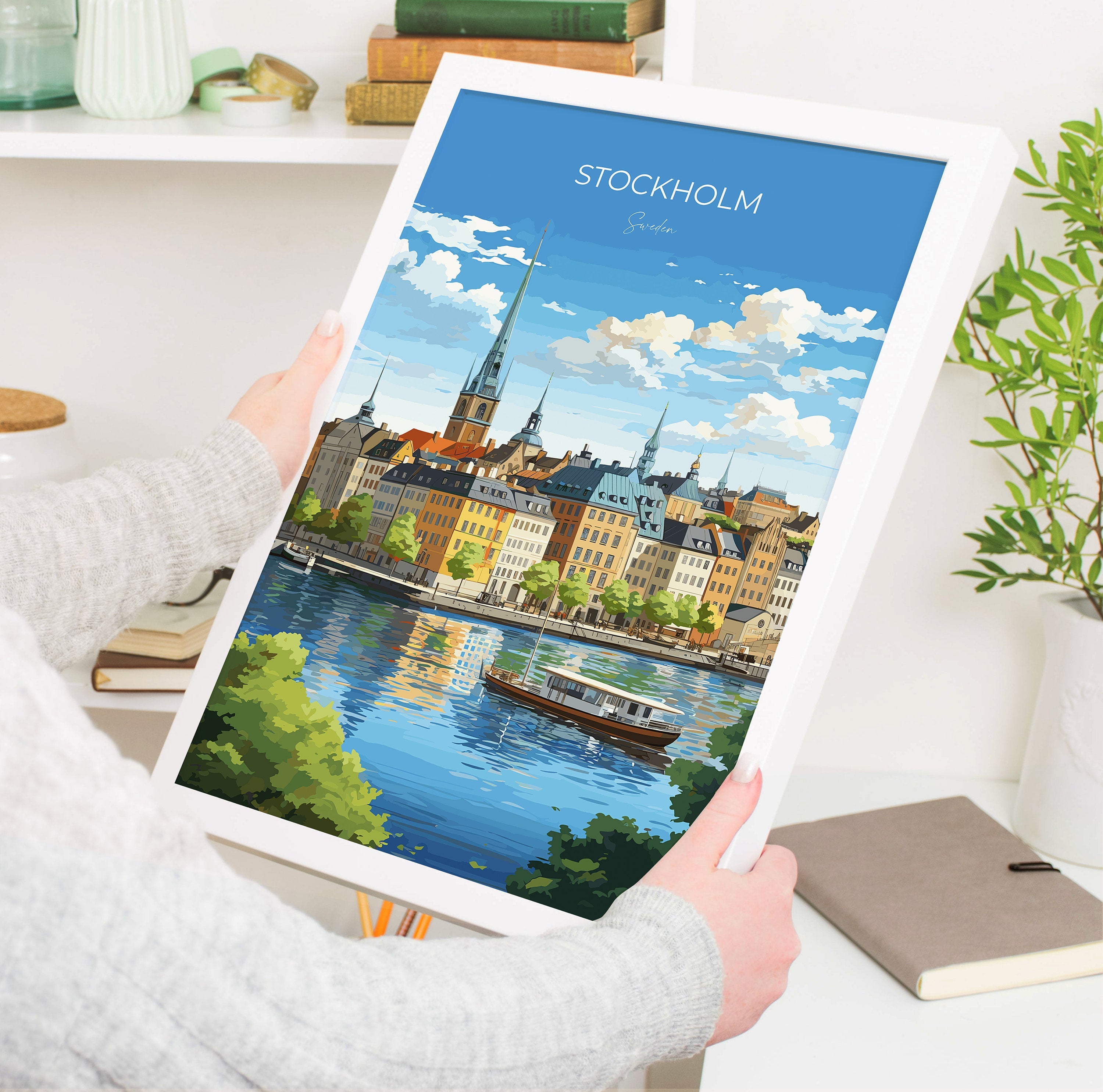 Stockholm Print, Travel Poster of Stockholm, Sweden, Stockholm Gift, Sweden Wall Art, Travel Gift NQ Media Designs