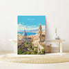 Malaga Travel Print, Travel Poster of Malaga, Spain, Malaga Gift, Spain Gift Art, Wall Art Print
