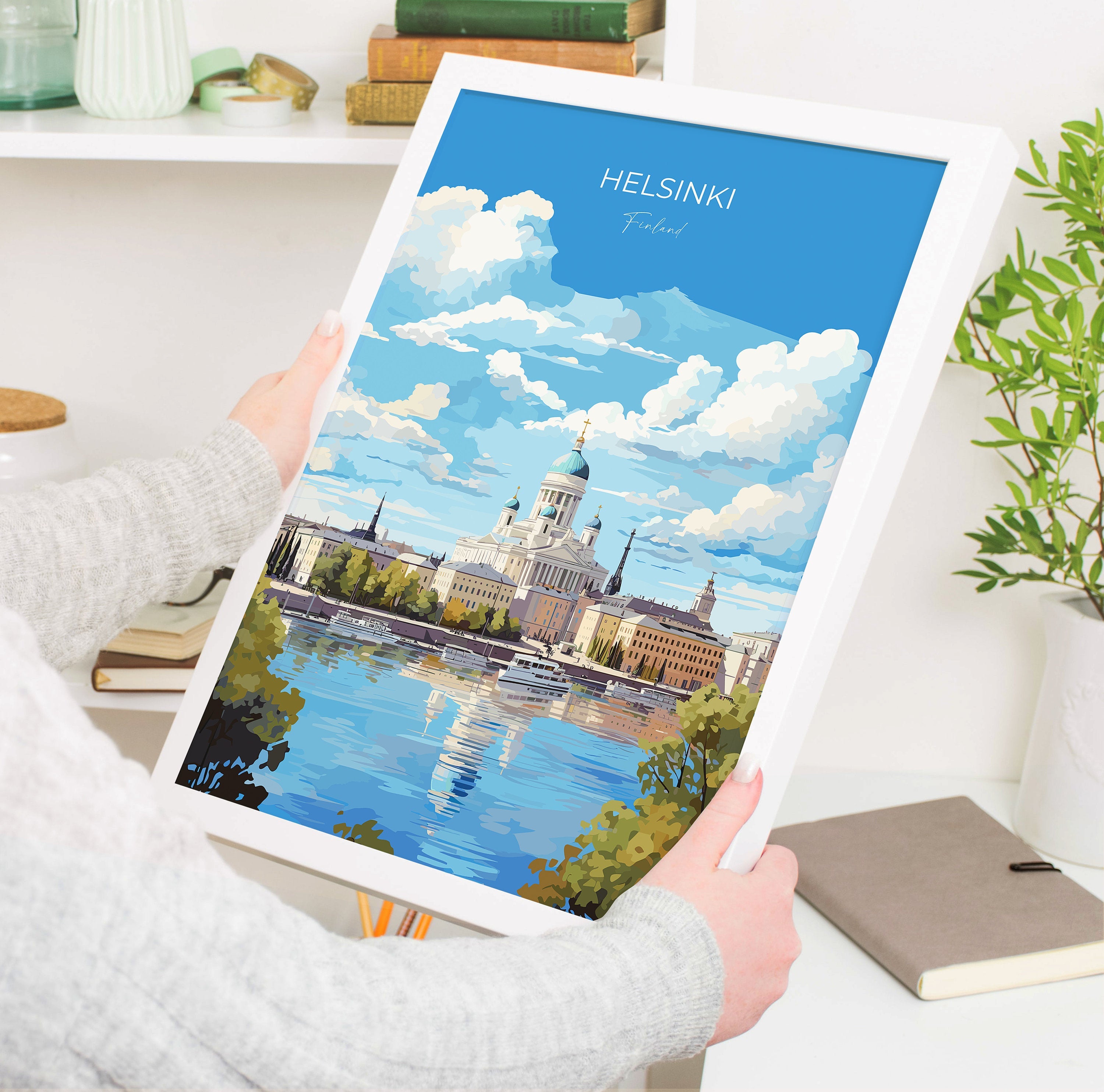 Helsinki Poster, Travel Print of Helsinki, Finland, Helsinki Art Gift, Finland Gift Art, Landscape Wall Art Print NQ Media Designs