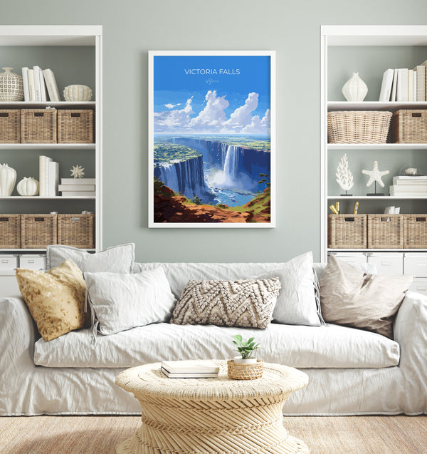 Victoria Falls Poster, Travel Print of Victoria Falls, Zimbabwe Art Gift, Victoria Falls Gift, Africa Art, Travel Gift