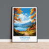 Virginia Poster, Travel Print of Virginia, Virginia State, Virginia Art Gift, USA, Travel Gift