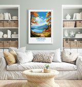 Virginia Poster, Travel Print of Virginia, Virginia State, Virginia Art Gift, USA, Travel Gift NQ Media Designs