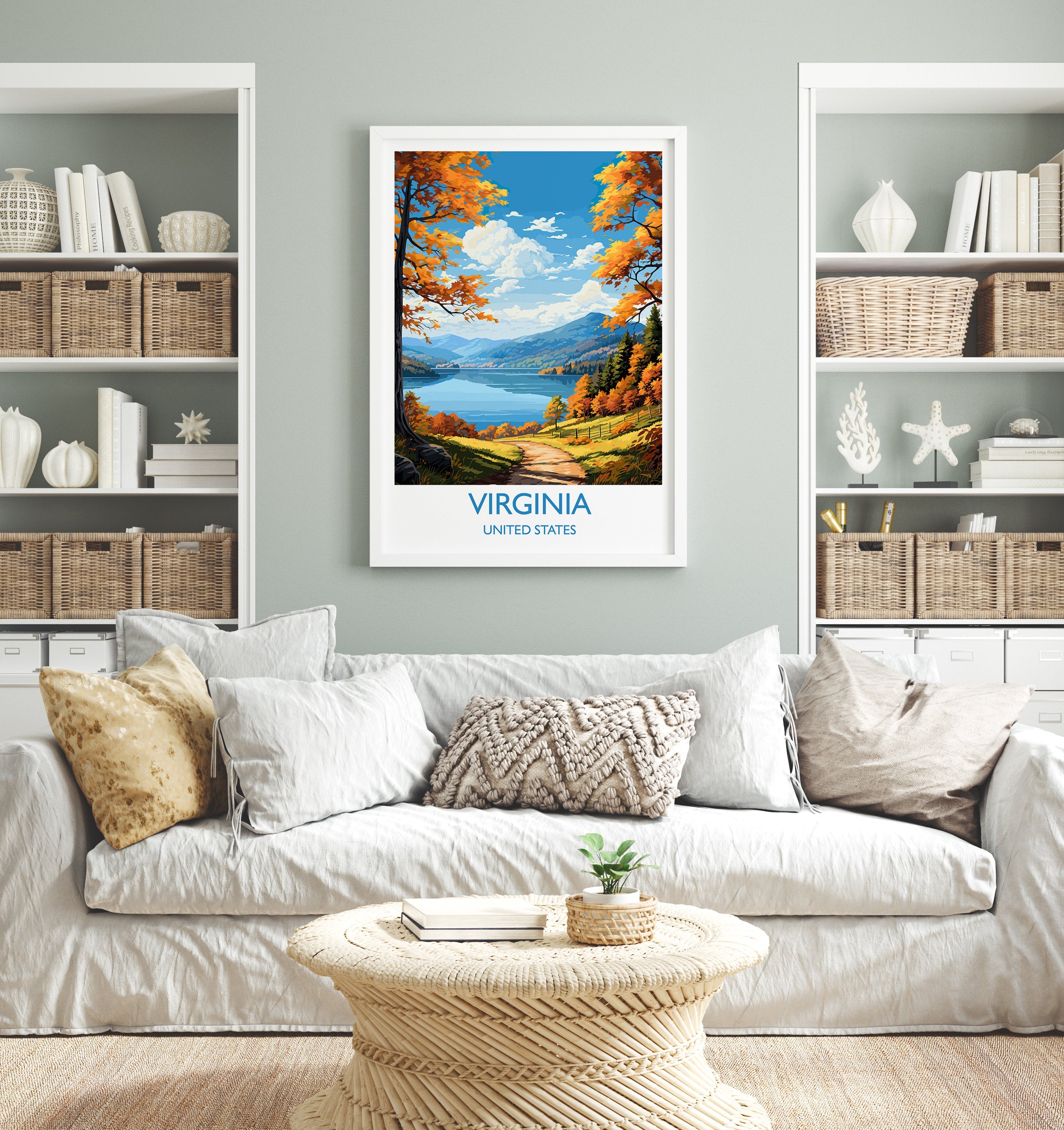 Virginia Poster, Travel Print of Virginia, Virginia State, Virginia Art Gift, USA, Travel Gift NQ Media Designs