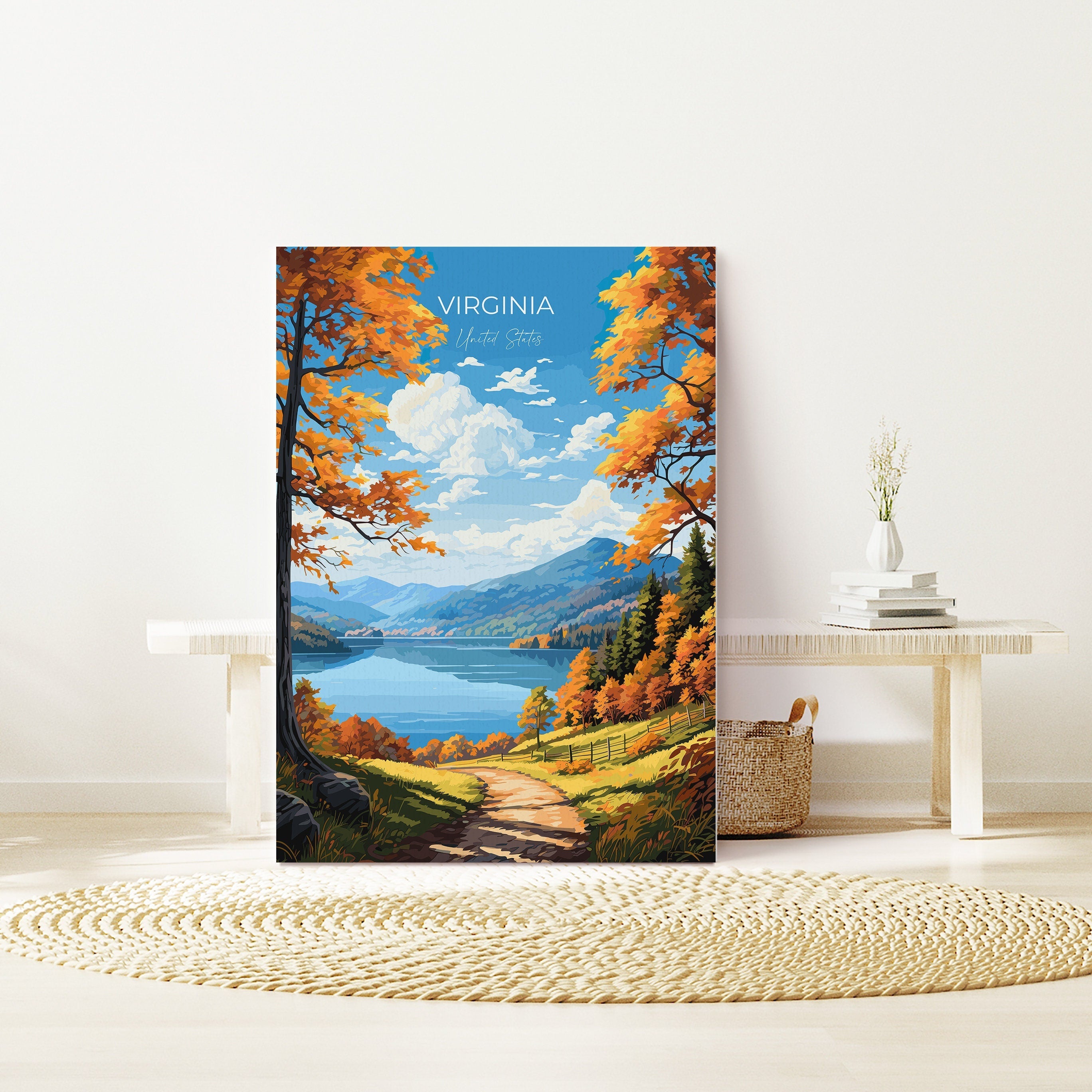 Virginia Print, Travel Poster of Virginia, Virginia State, Virginia Art Gift, USA, Travel Gift NQ Media Designs