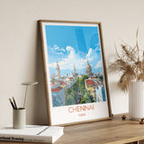Chennai Travel Print, Travel Poster of Chennai, India, Chennai Art Gift, Wall Art Print NQ Media Designs