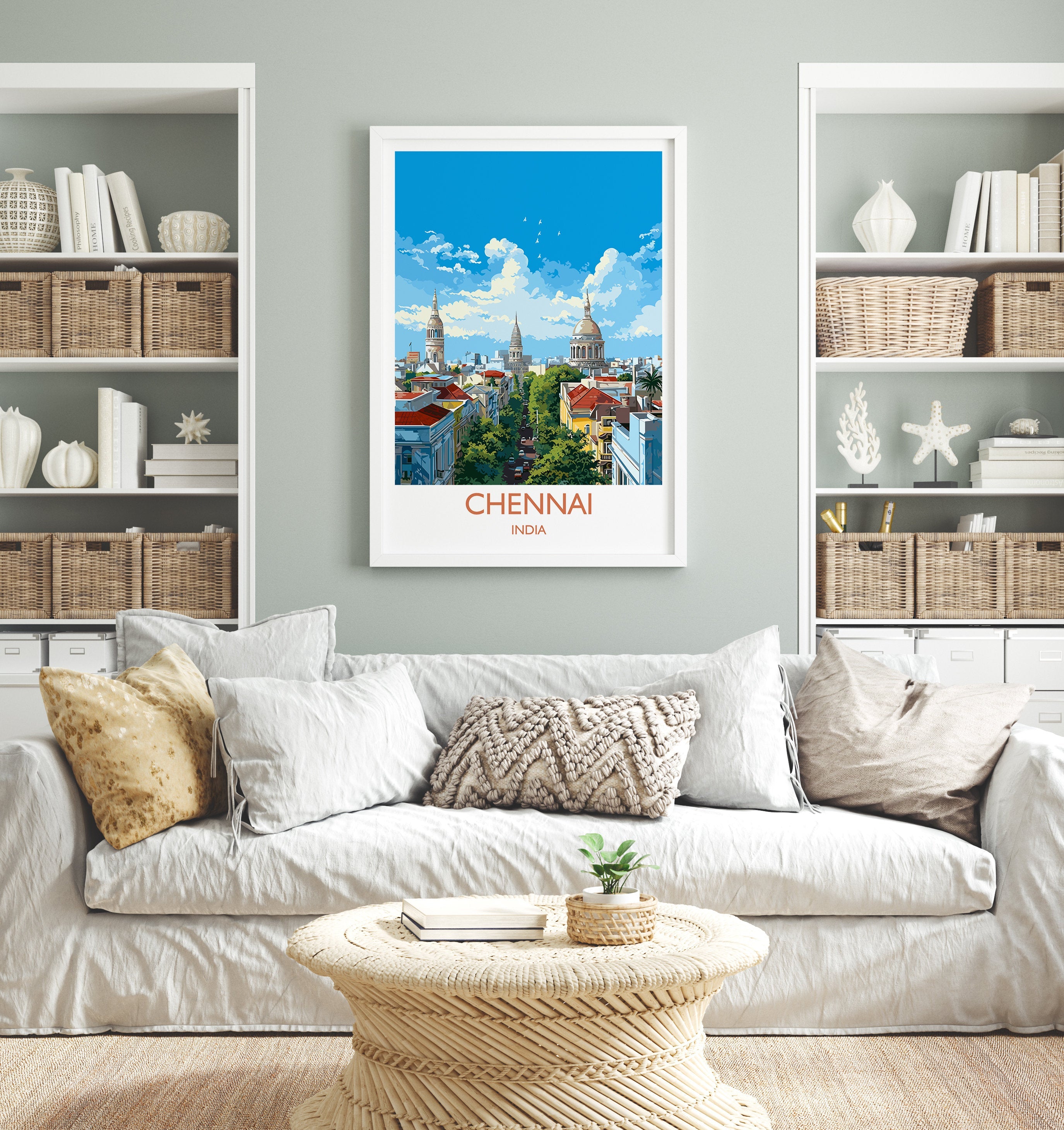 Chennai Travel Print, Travel Poster of Chennai, India, Chennai Art Gift, Wall Art Print NQ Media Designs