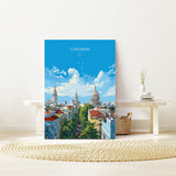 Chennai Poster, Travel Print of Chennai, India, Chennai Art Gift, Wall Art Print NQ Media Designs