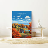 Connecticut Print, Travel Poster of Connecticut, Connecticut Art Gift, USA, Travel Gift NQ Media Designs