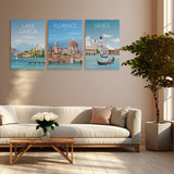 Travel Canvas Print Set | 3 Canvas Prints | Canvas Wall Art | Adventure Travel Art | Sydney, Los Angeles, Cape Town and many more! NQ Media Designs