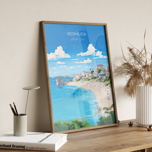 Bermuda Print, Travel Poster of Bermuda, Atlantic Ocean, Bermuda Gift, Bermuda Wall Art, Travel Gift