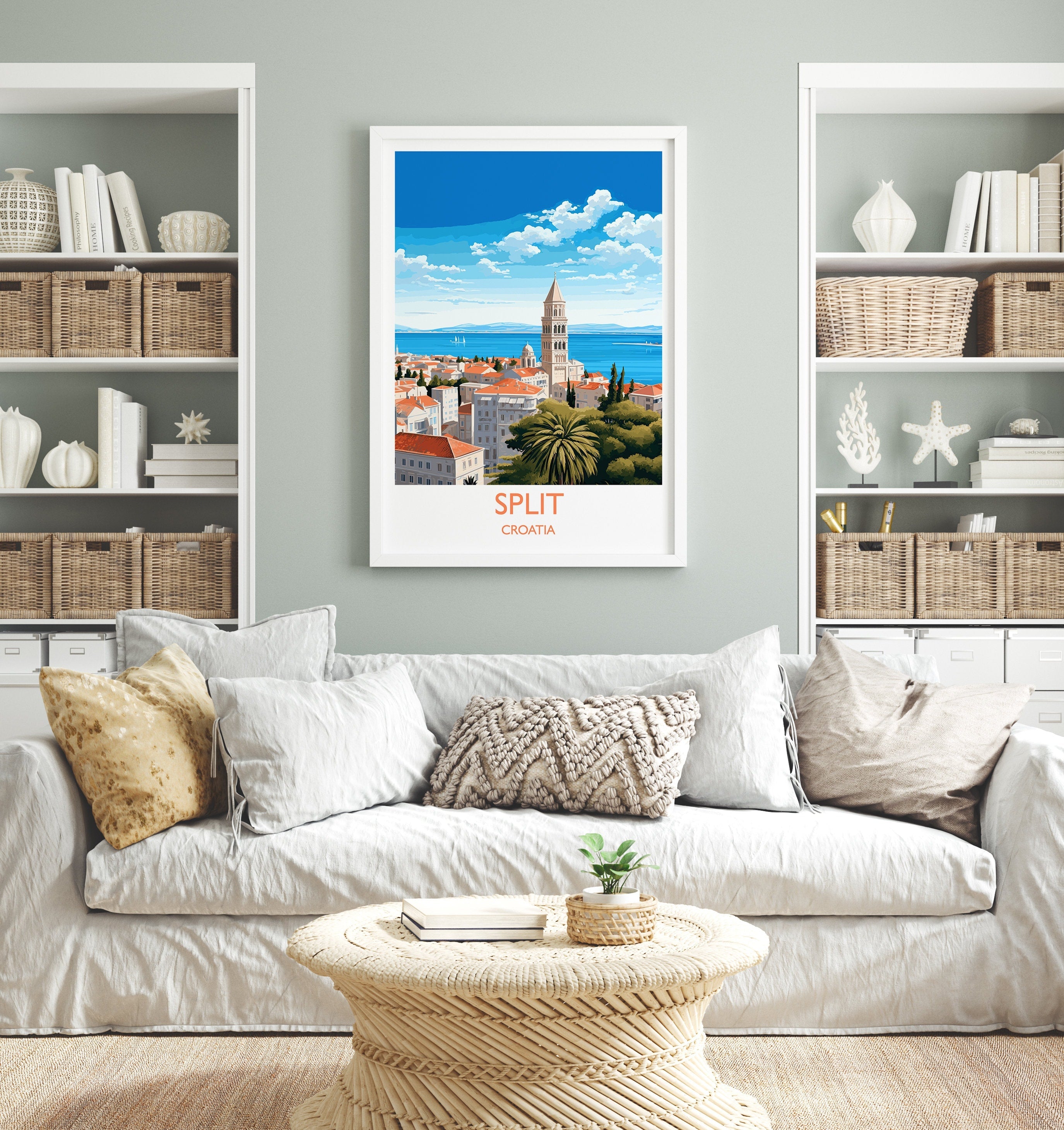 Split Travel Poster, Travel Print of Split, Croatia, Split Art Gift, Wall Art Print NQ Media Designs