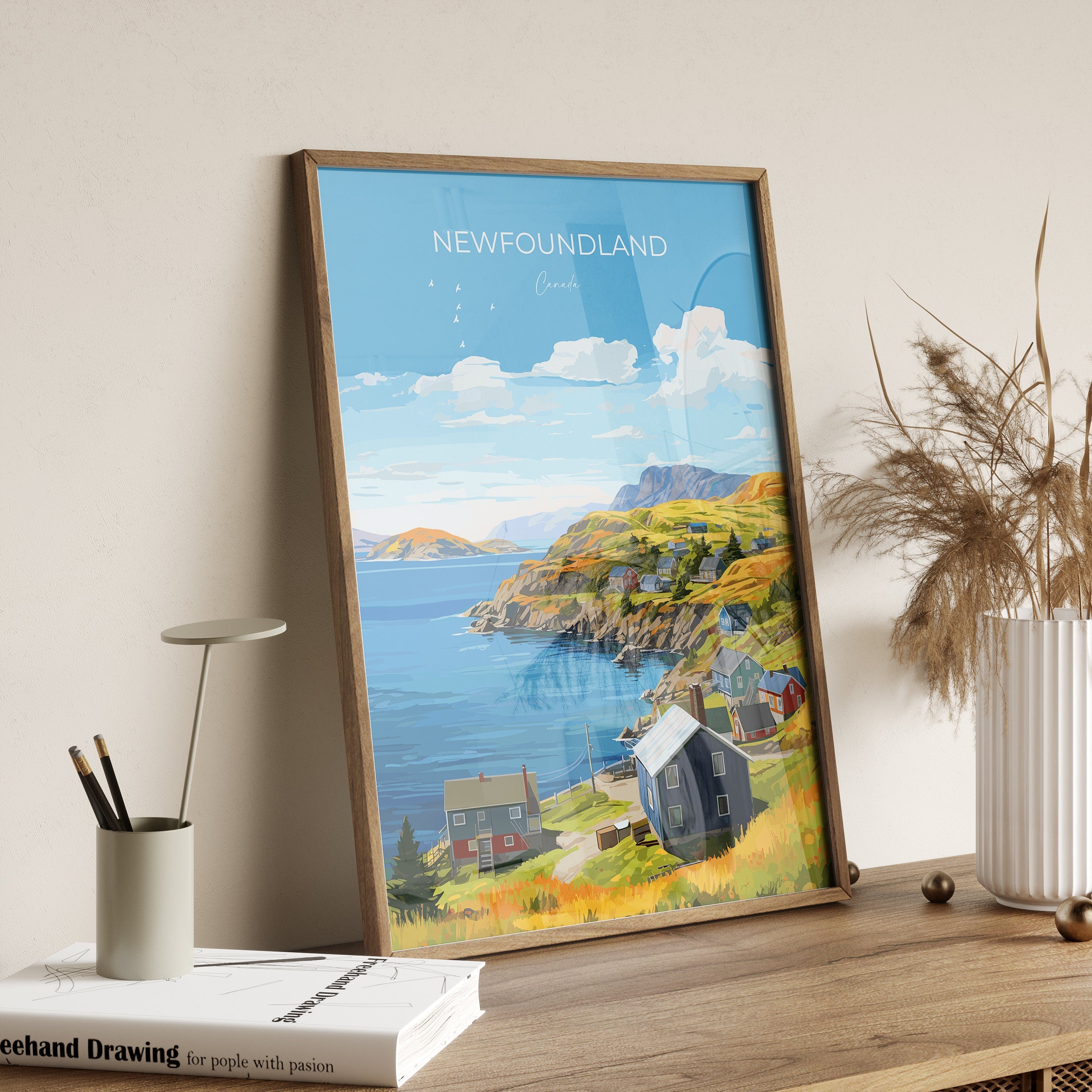 Newfoundland Poster, Travel Print of Newfoundland, Canada, Newfoundland Art Gift, Travel Gift NQ Media Designs